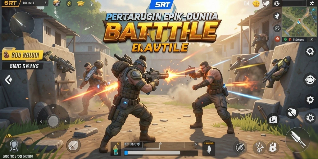 Gameplay seru dalam permainan Battle Royale 5RT dengan aksi menegangkan.