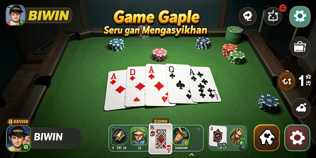 Tampilan screenshot BIWIN menunjukkan aksi seru permainan Gaple.