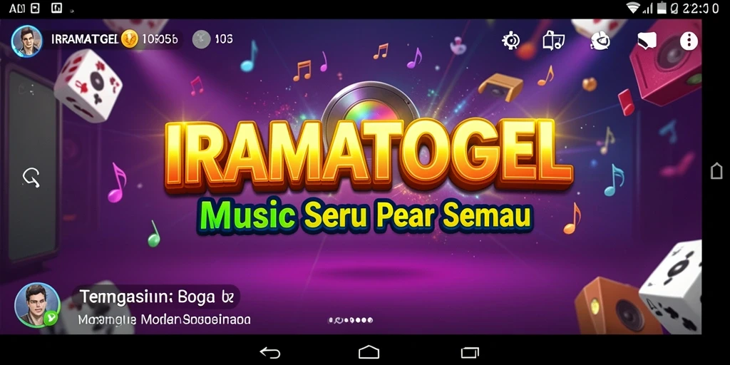 Tampilan gameplay seru di aplikasi IRAMATOGEL dengan berbagai lagu menarik.