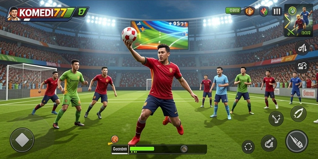 Tampilan menarik dari gameplay <strong>KOMEDI77</strong> yang menggabungkan olahraga dan humor.