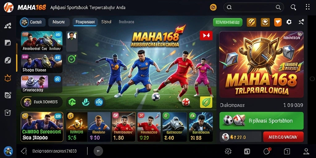 Tampilan gameplay yang menegangkan di aplikasi Sportsbook MAHA168.