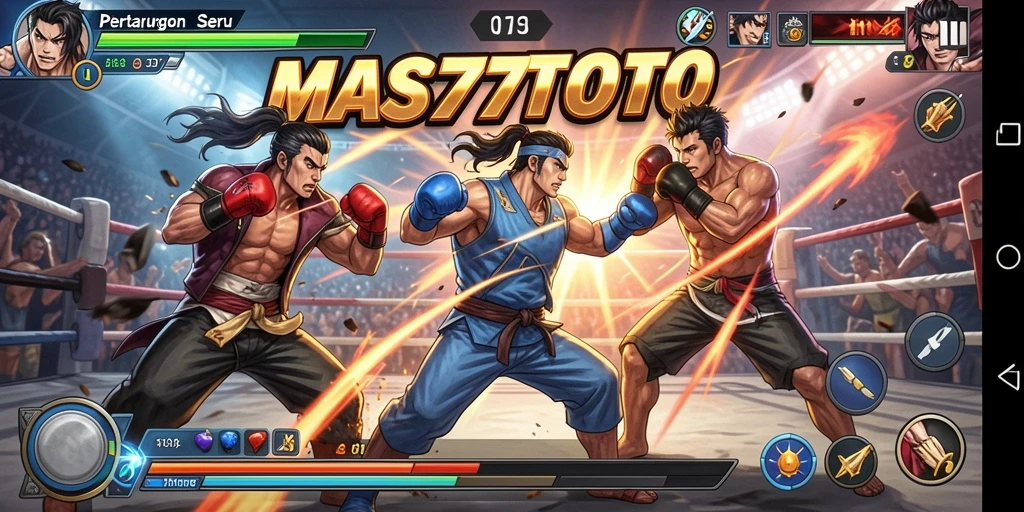 Gameplay seru di MAS77TOTO dengan pertarungan karakter menawan.