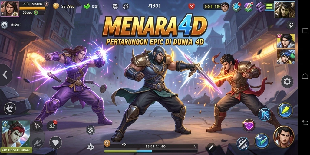 Tampilan menegangkan dari gameplay Fighting di MENARA4D.