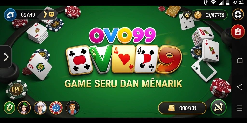 Screenshot gameplay OVO99 menampilkan suasana permainan Domino yang seru.