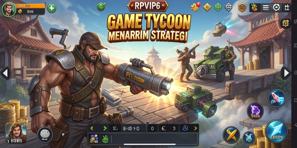 Tangkapan layar RPVIP6 menampilkan gameplay seru dan aspek manajemen bisnis.