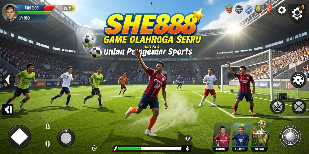 Screenshot menunjukkan aksi intens pertandingan olahraga yang menggembirakan.