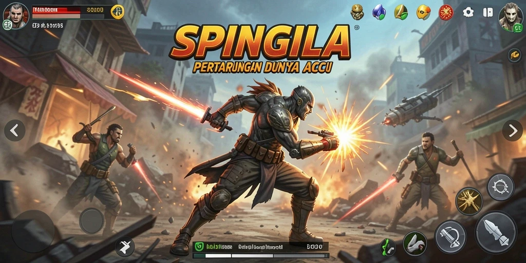 Tangkapan layar SPINGILA menampilkan aksi pertempuran yang intens dan seru.
