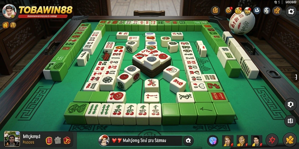 Tampilan gameplay TOBAWIN88 dengan ubin Mahjong yang menarik.