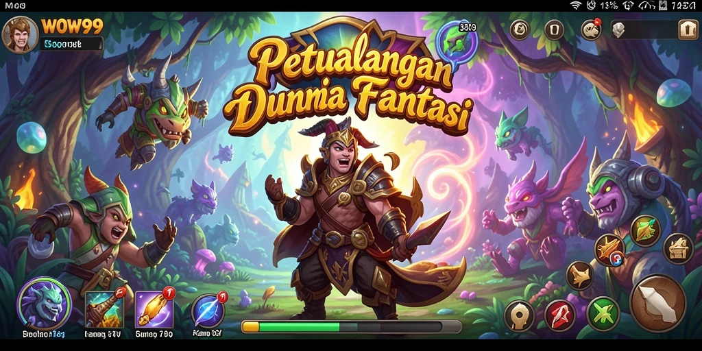 Screenshot gameplay WOW99 menampilkan petualangan mendebarkan di dunia fantastis.